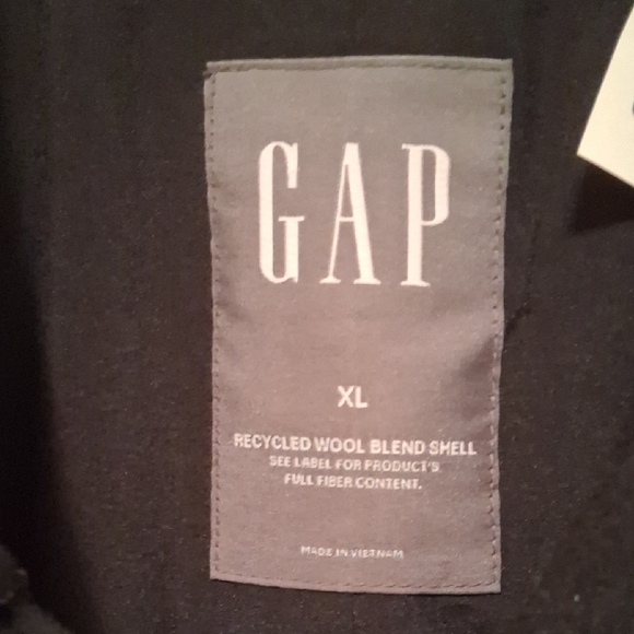 GAP Black Wool Blend Topcoat XL
